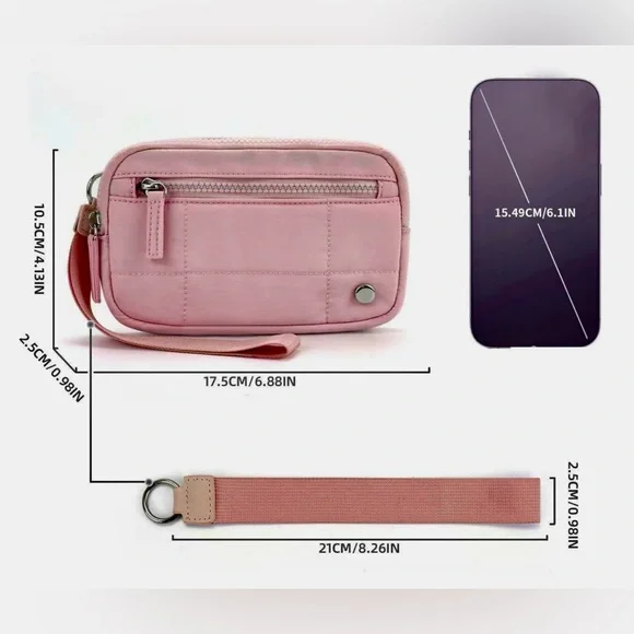 Westbronco Nylon Quilted Wristlet; Rose Pink; NWT; Multi Zipper Compartments - Picture 14 of 14